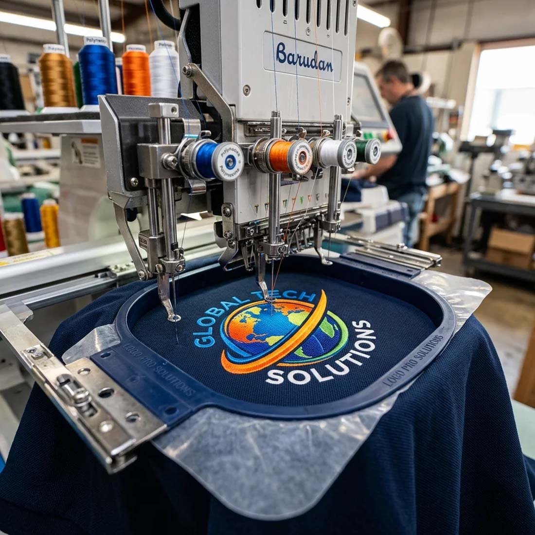 Computerized Multi-Head Embroidery Service for Corporate Polo T-Shirts and Custom Uniforms