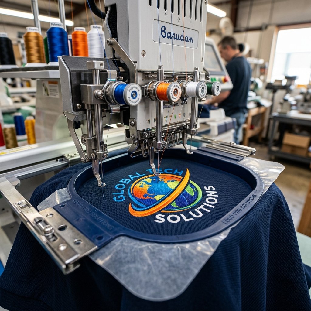 Computerized Multi-Head Embroidery Service for Corporate Polo T-Shirts and Custom Uniforms