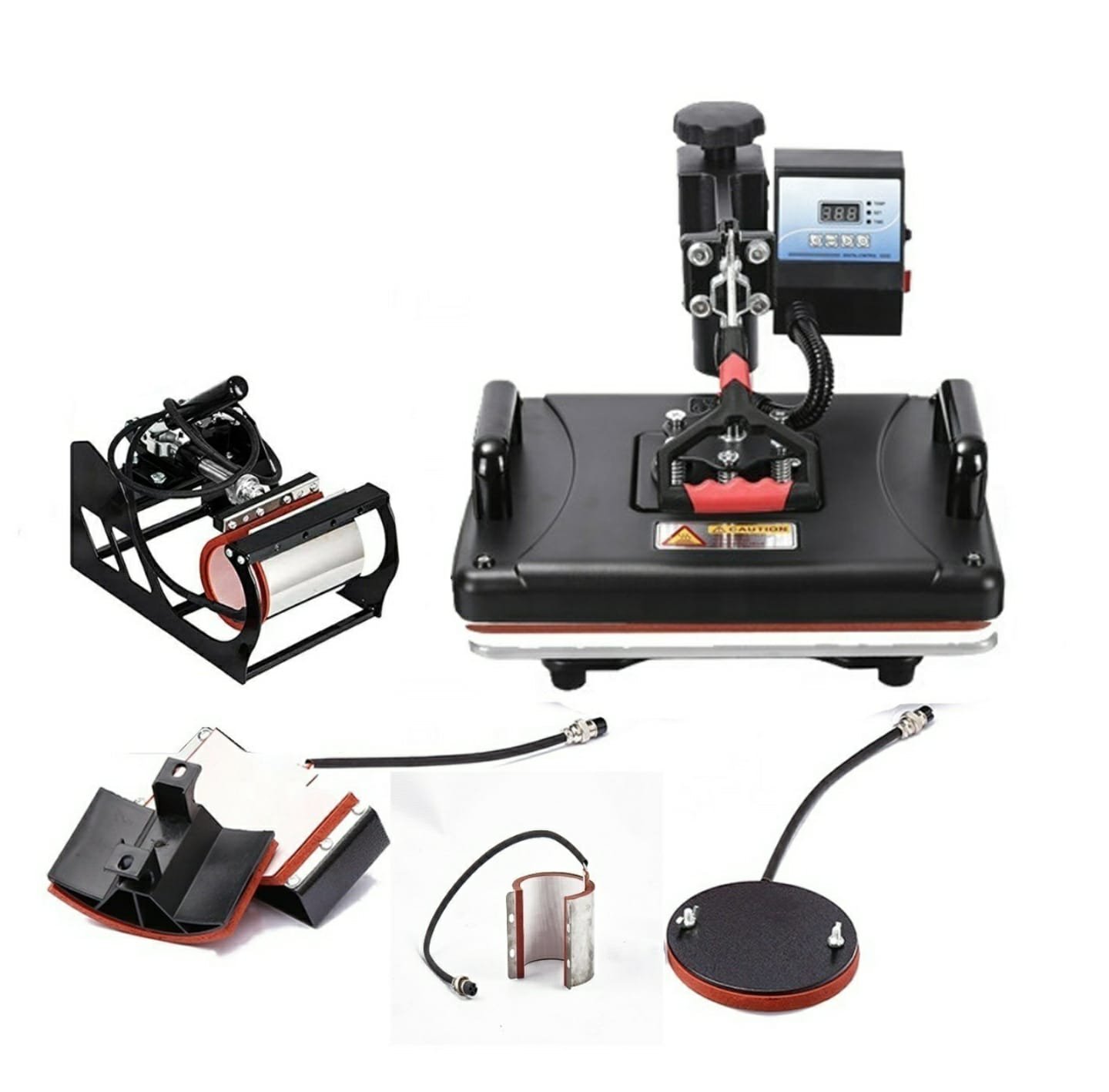 5 in 1 Heat Press Machine for T-Shirt Mug Cap Plate Sublimation Printing by Right Marc Solutions