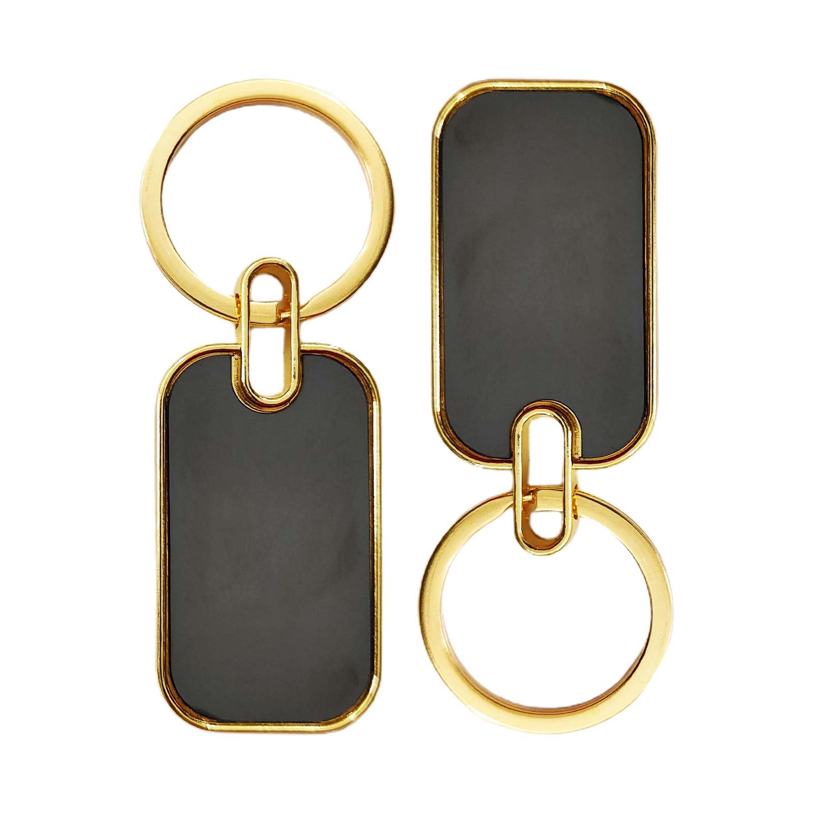 Blank Gold Border Rectangle Keychain (E01) | Laser Engraved Keychains | Laser Engraving branding | product by Right Marc Solutions