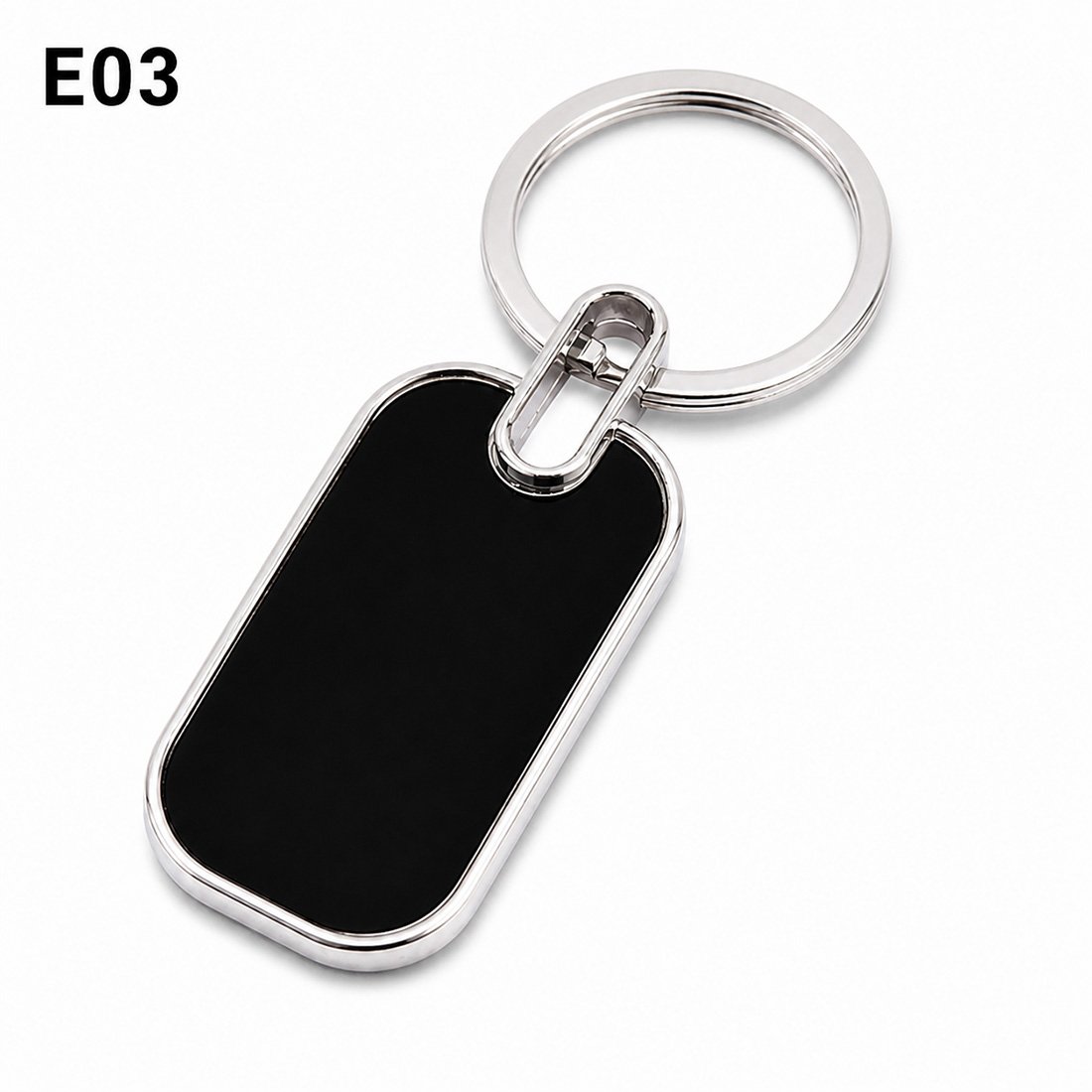 Blank Silver Border Rectangle Keychain (E03) | Laser Engraved Keychains | Laser Engraving branding | product by Right Marc Solutions