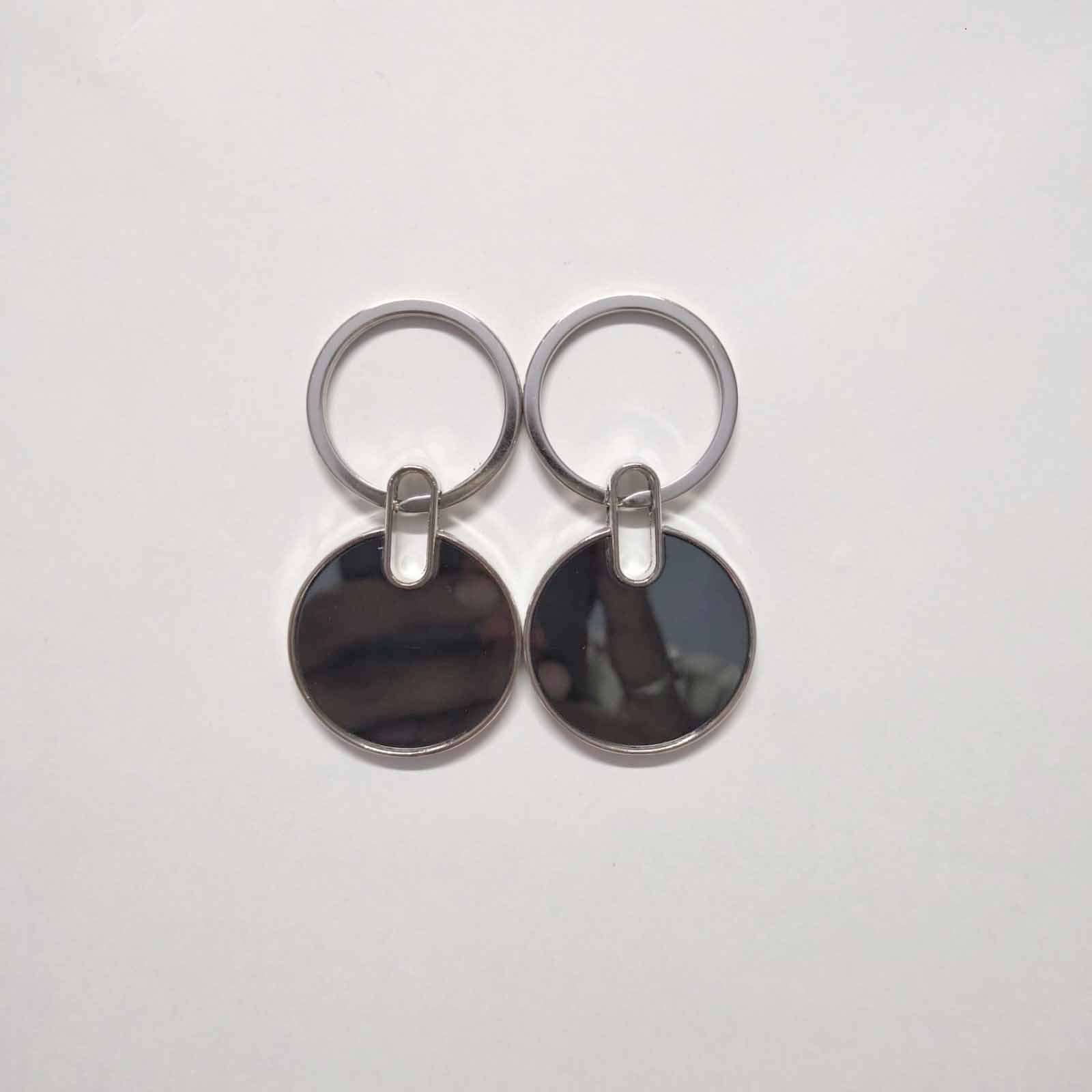 Blank Silver Link Round Metal Keychain (E06) | Laser Engraved Keychains | Laser Engraving branding | product by Right Marc Solutions