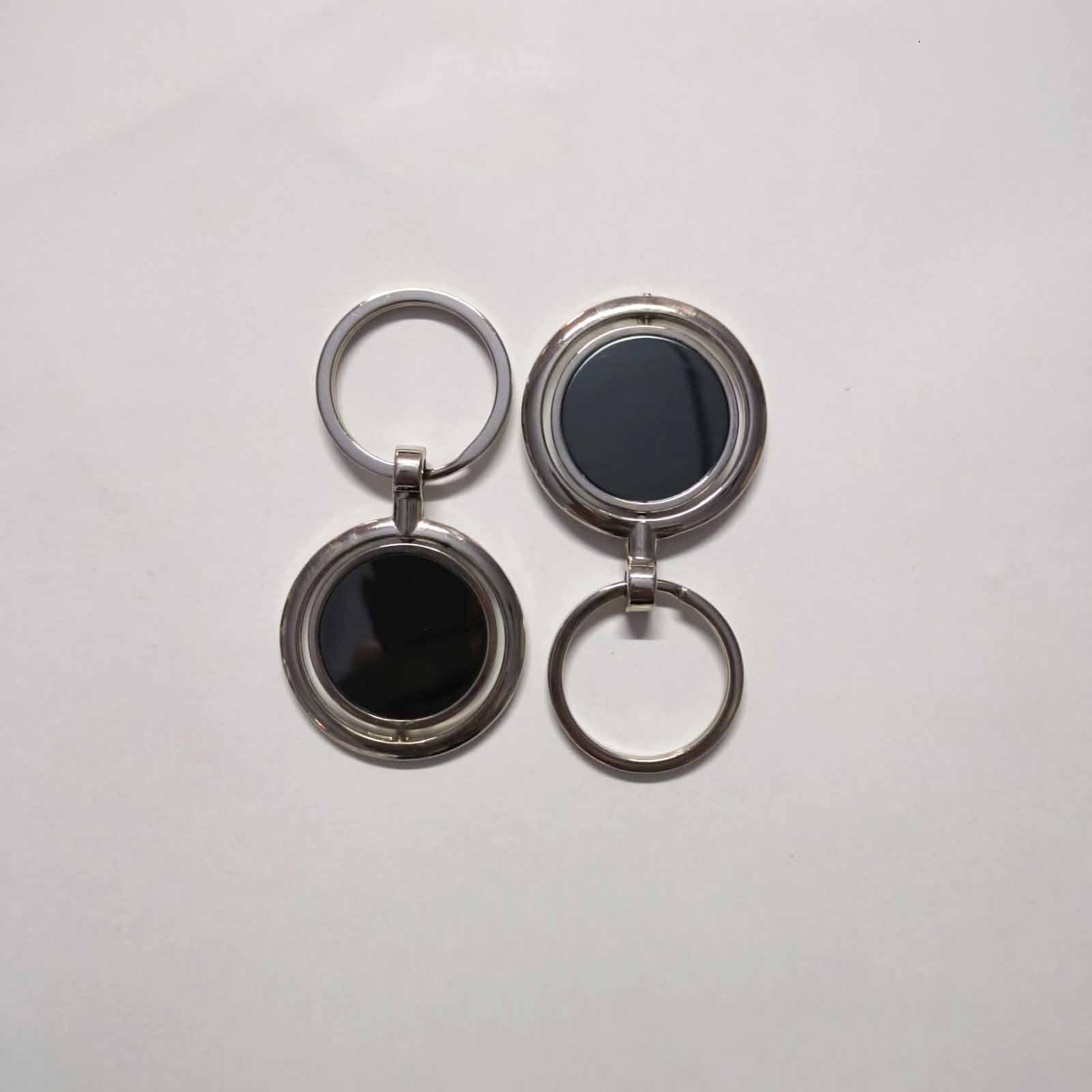 Blank Silver Rotating Round Metal Keychain (E07) | Laser Engraved Keychains | Laser Engraving branding | product by Right Marc Solutions