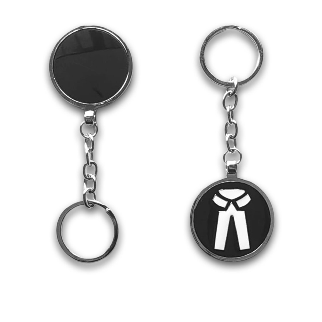 Blank Silver Round Advocate Metal Keychain with Chain Link (E18) | Laser Engraved Keychains | Laser Engraving branding | product by Right Marc Solutions
