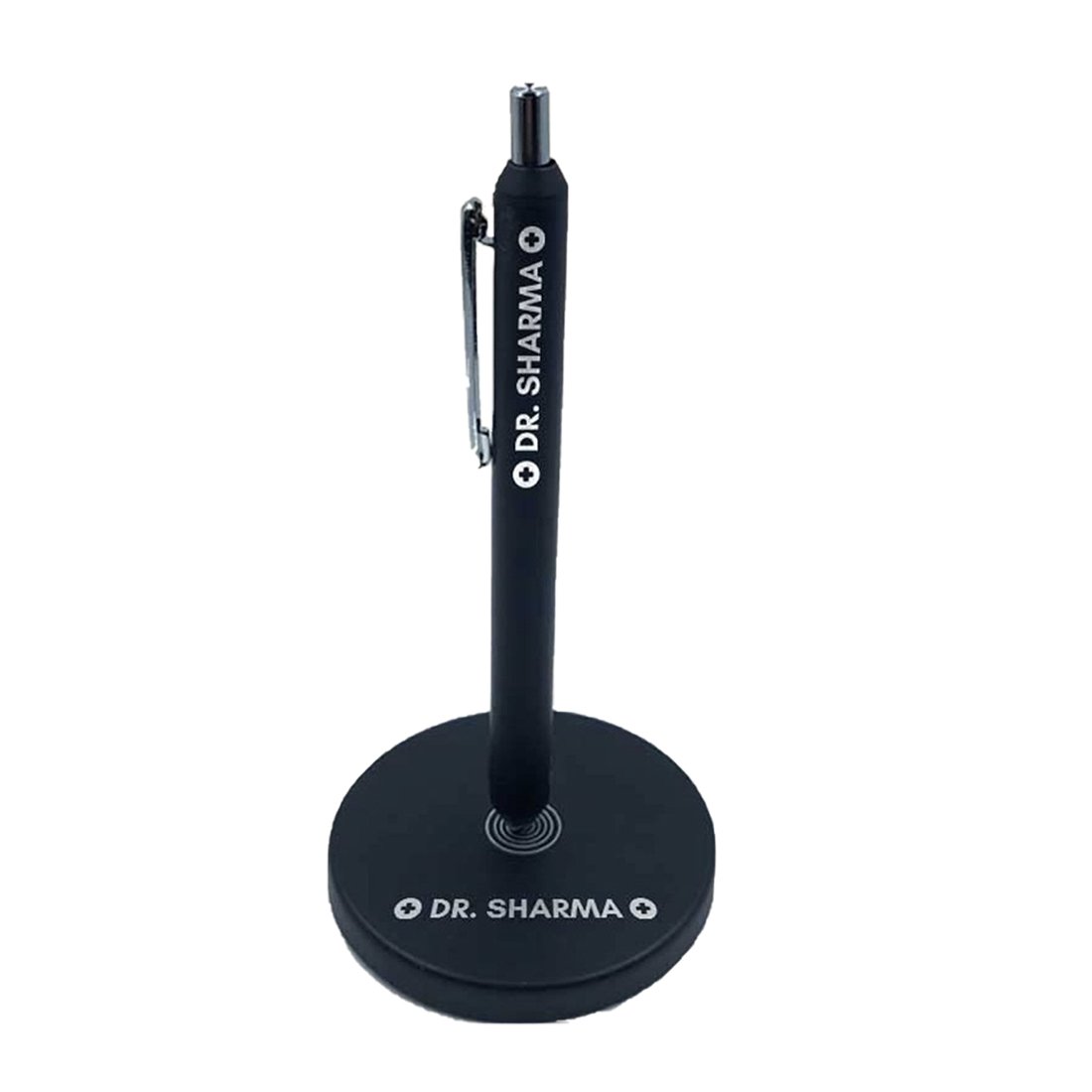 MP04 Metal Pen with magnetic vertical stand blank, optimized for dual-surface laser engraving.
