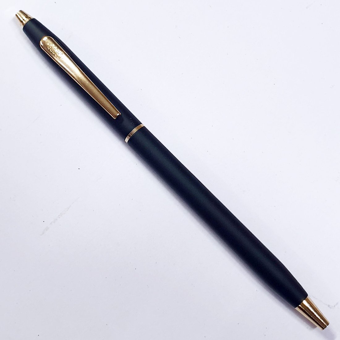 MP11 Cros Slim Metal Pen blank in Gunmetal and Black finishes for custom laser engraving.