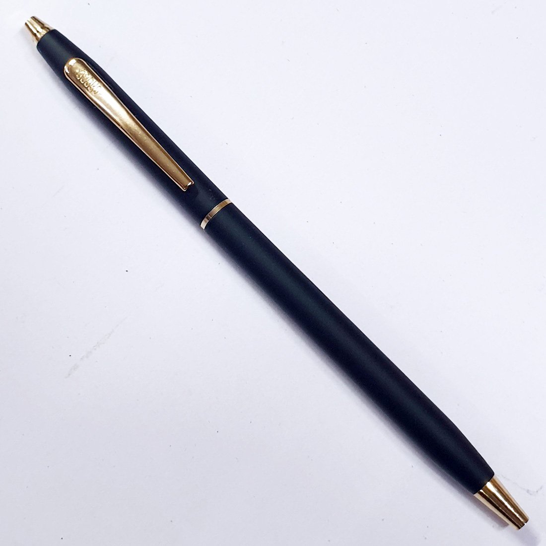 MP11 Cros Slim Metal Pen blank in Gunmetal and Black finishes for custom laser engraving.