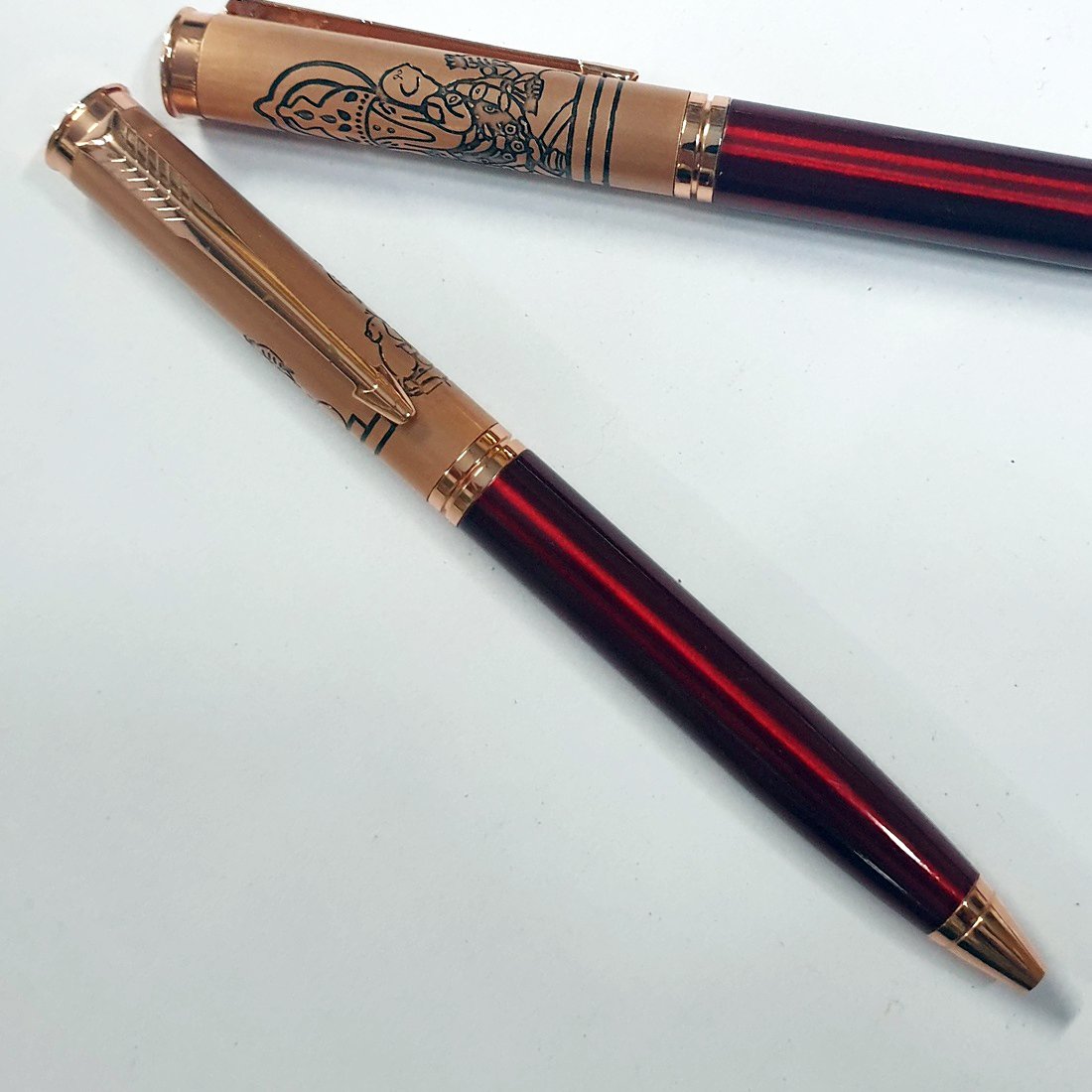MP17 Ganesh Metal Pen blank with cultural motifs, ideal for festive laser engraving and spiritual gifts.