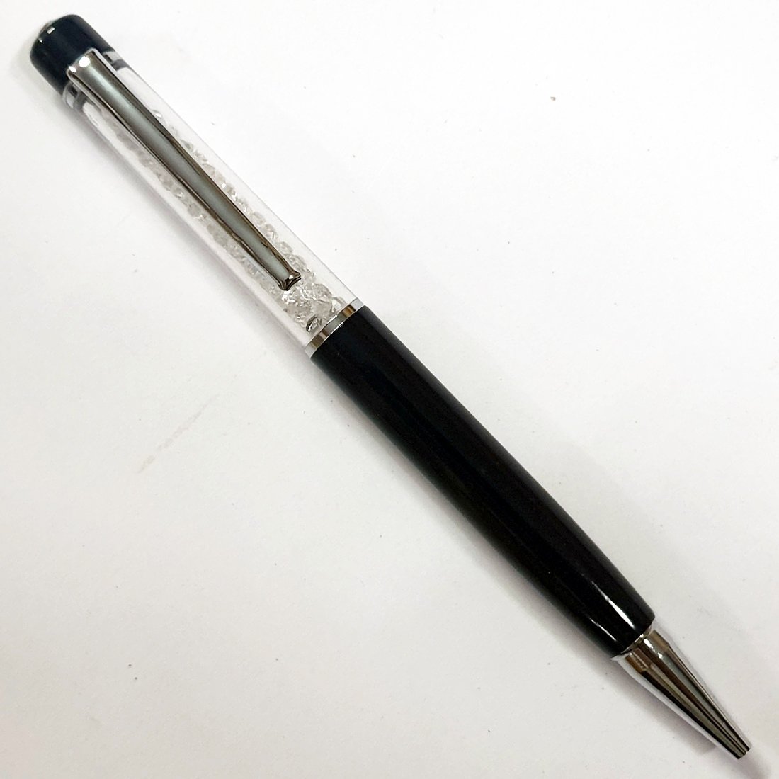 MP22 Top Diamond Blish Metal Pen blank with a crystal crown and blush metallic finish for custom engraving.