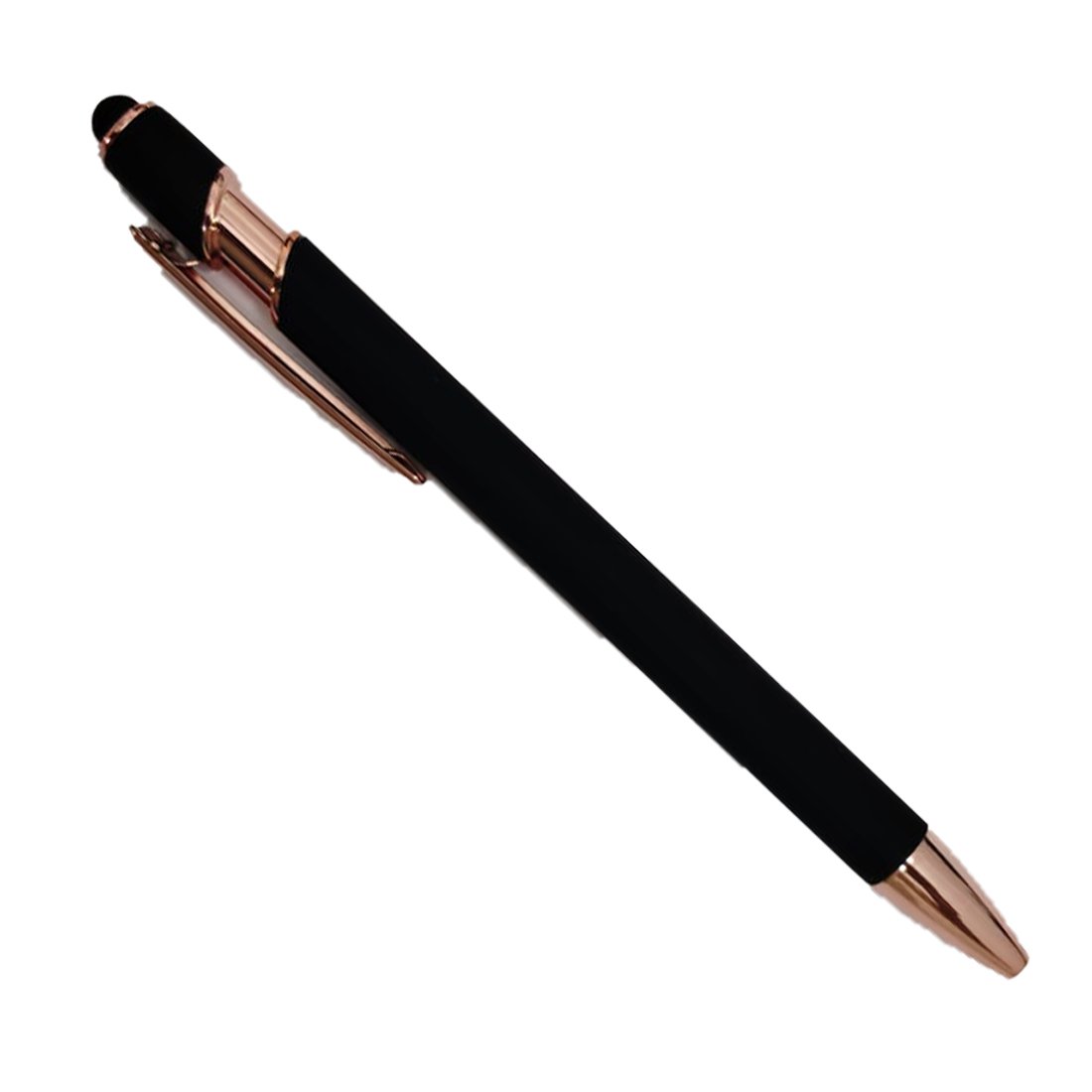 MP27 Rosse Black Metal Ball Pen blank with a matte finish for high-definition silver laser engraving.