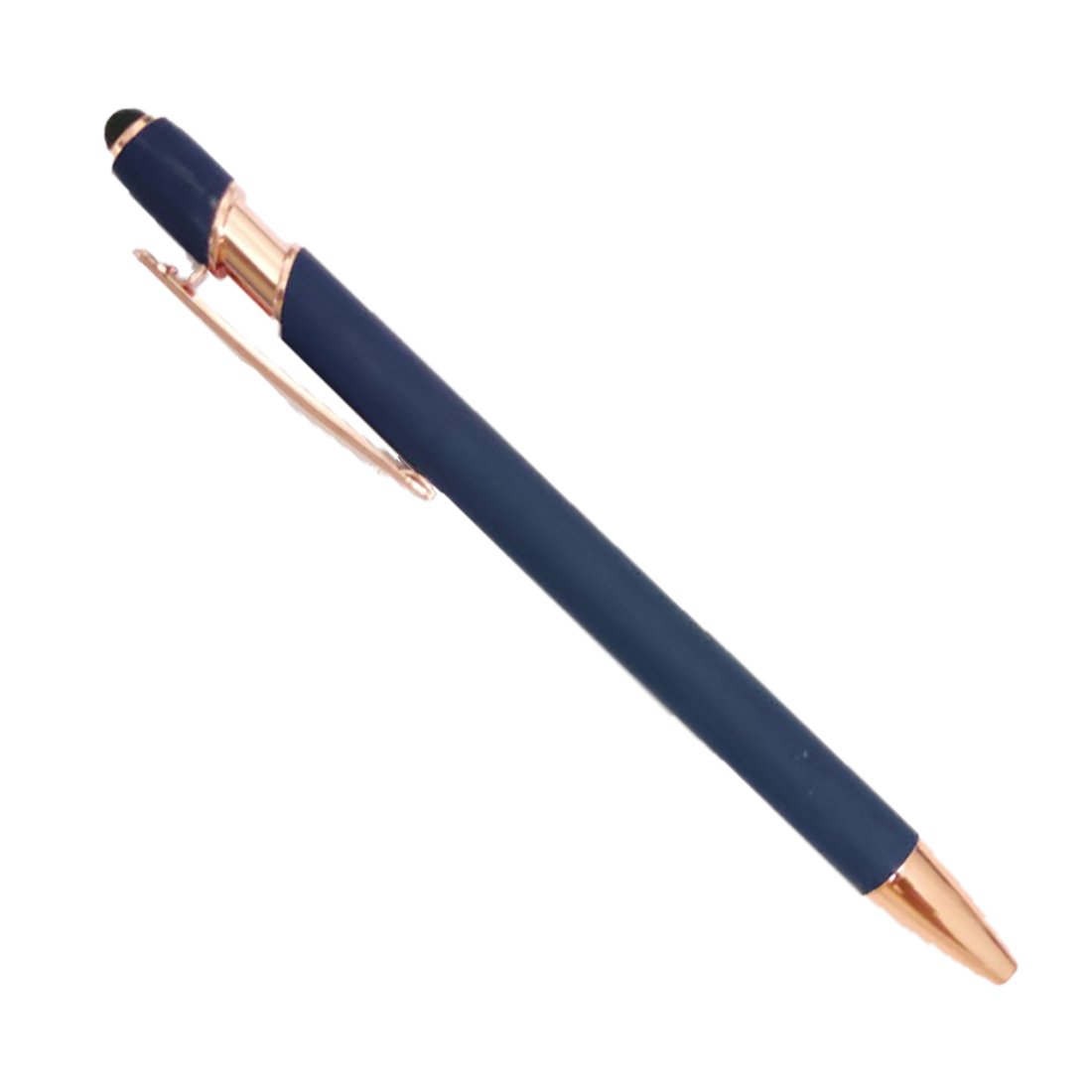 MP28 Rosse Blue Metal Ball Pen blank with a gloss blue finish for custom silver laser engraving.