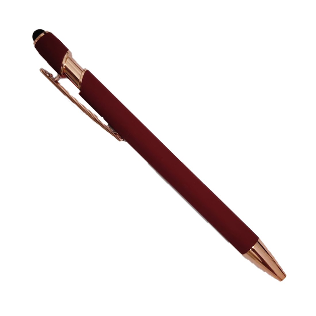 MP29 Rosse Red Metal Ball Pen blank with a glossy red finish for custom silver laser engraving.