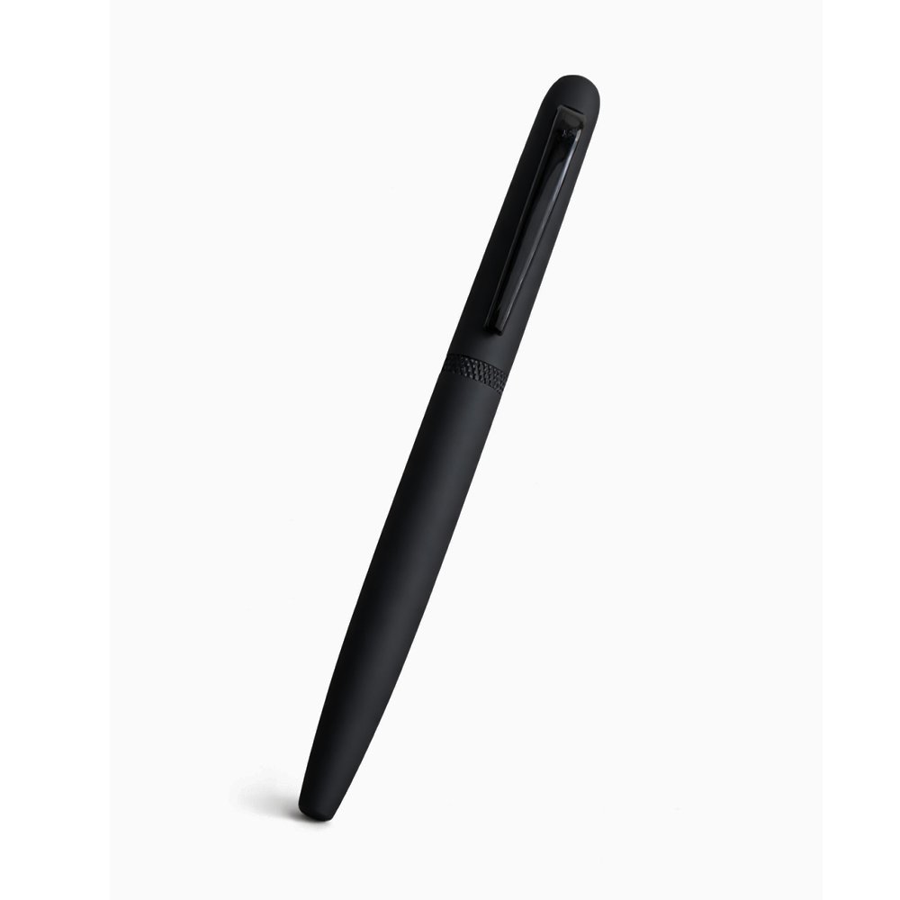 MP36 Magnet Full Black Rollerball Pen blank with a magnetic cap and matte finish for custom laser branding.