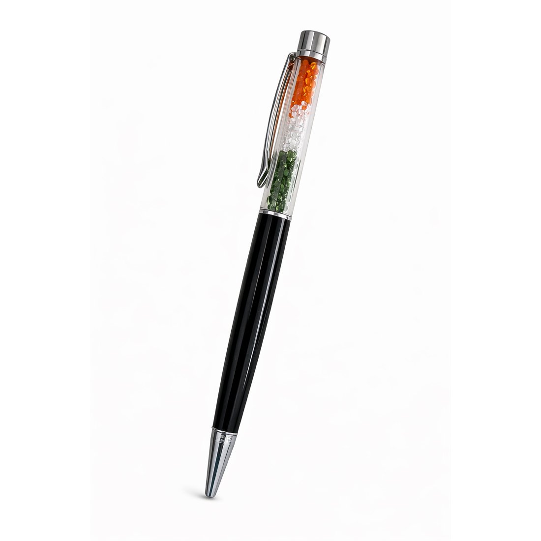 MP37 IN Diamond Black Metal Pen blank featuring a textured grip and gloss finish for custom laser branding.