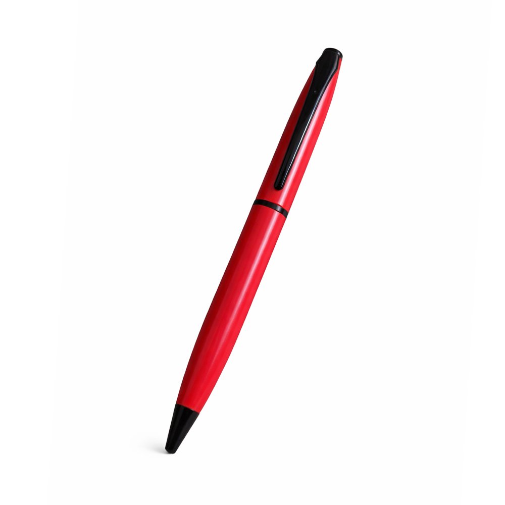 MP38 Red Metal Ball Pen blank with a vibrant finish and classic design for custom laser branding.