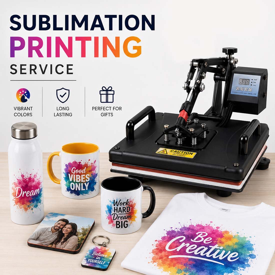 Sublimation Printing Service for Mugs Bottles and Personalized Gifts